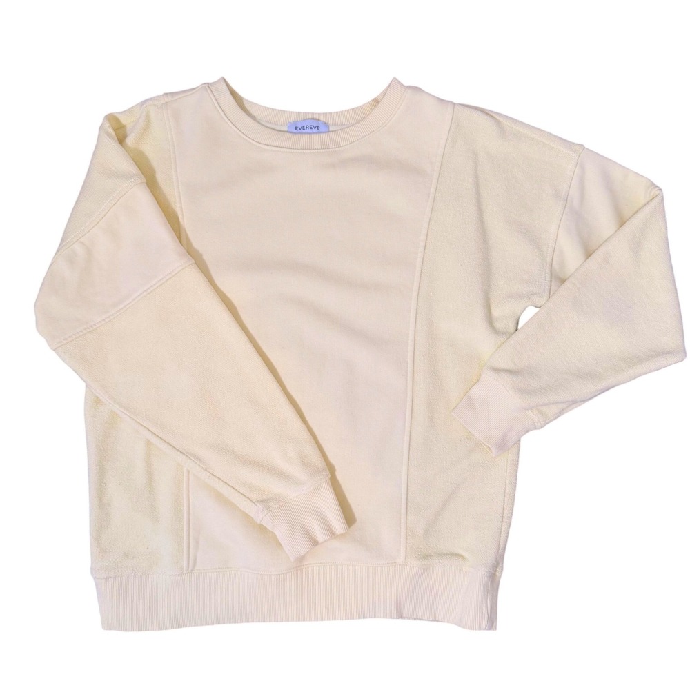 Evereve Cozy Chic Lemon Chiffon French Terry Sweatshirt (XS) Soft Girl Capsule - Picture 2 of 13